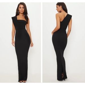 Black One Shoulder Maxi Dress